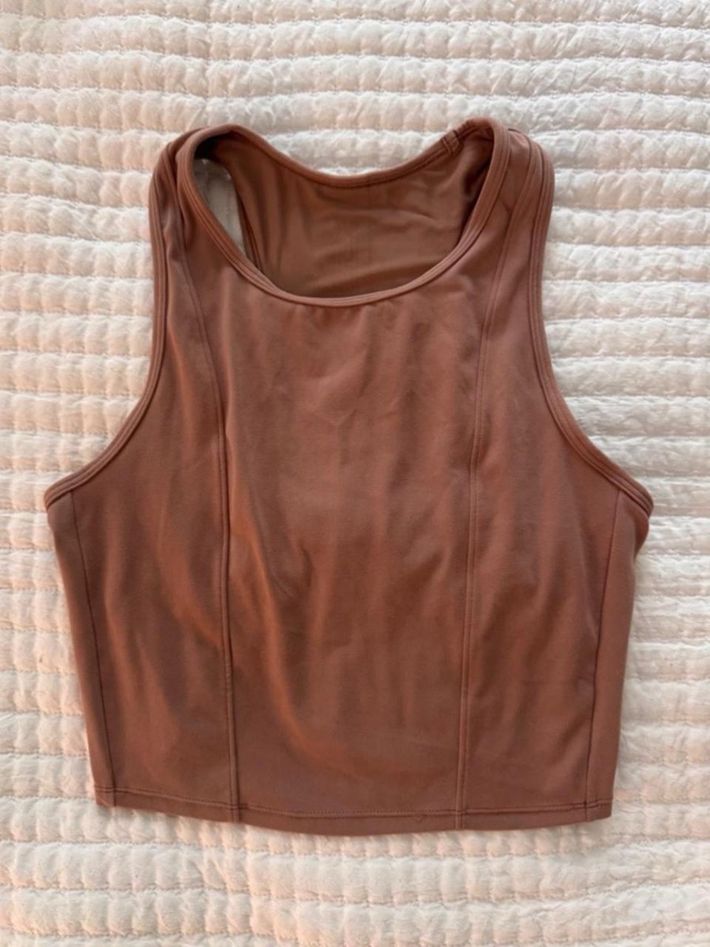 All In Motion light brown high-neck cropped athletic tank- Size M